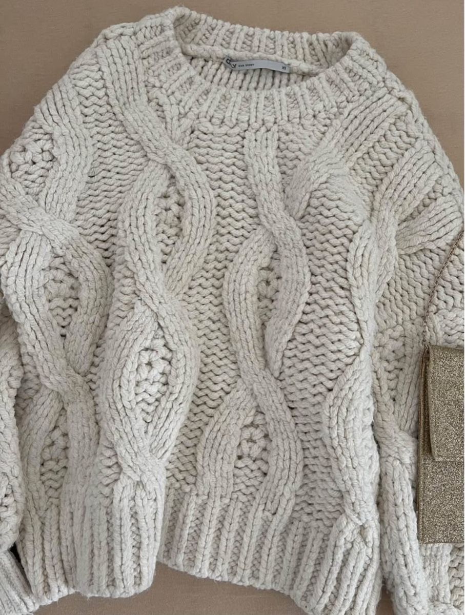 Only Maglioni & Felpe: Wollpullover, cremefarben, Grösse XS, Strickmuster, Top! – Usato da Burgdorf venduto da lin_g59z