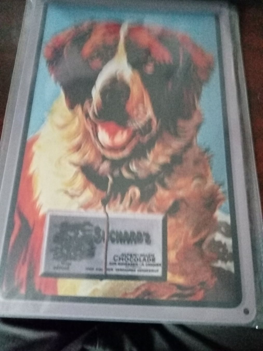 Suchard Insegne: Blechschild -SUCHARD MIT HUND – Nuovo e nell'imballaggio originale da Rupperswil venduto da big-one-sale