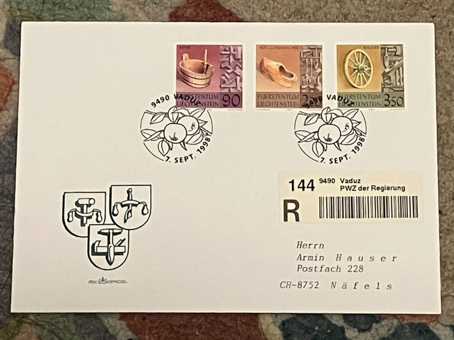 Alle Briefmarken: 1 Erstagsbrief LI Einschreiben 1998 – Neu (gemäss Beschreibung) aus Koblenz von Markenhimmel