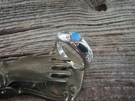 Ring Opal Zirkonia Sterling Silver G: 53 - seitl. Sterne 🌟