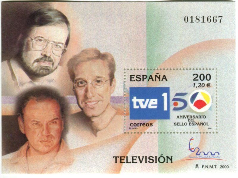Alle Briefmarken: Block "Fernsehen". Spanien. – Neu und originalverpackt aus Basel von Butsch5