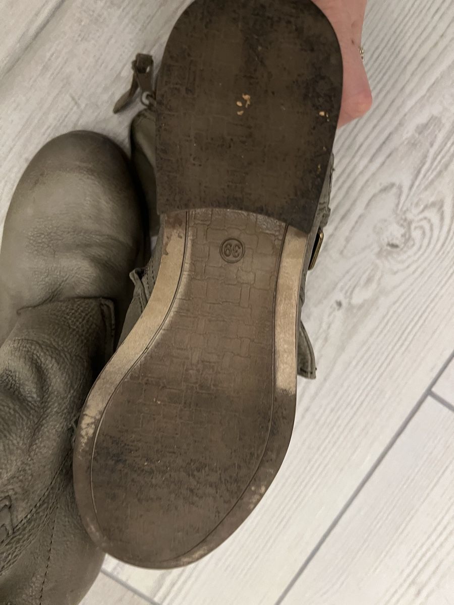 Scarpe da donna: Stivaletto di pelle - verde – Usato da Ascona venduto da babsylove 2