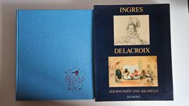 Zwei Kunstbuecher: Ingres Delacroix Zeichnungen Aquarelle