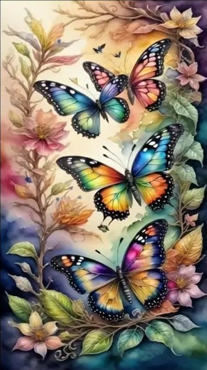 Diamond Painting Schmetterlinge Set - 8-teilig Mit Zubehör Für Garten-Deko, Bastelgeschenk Für Mädchen