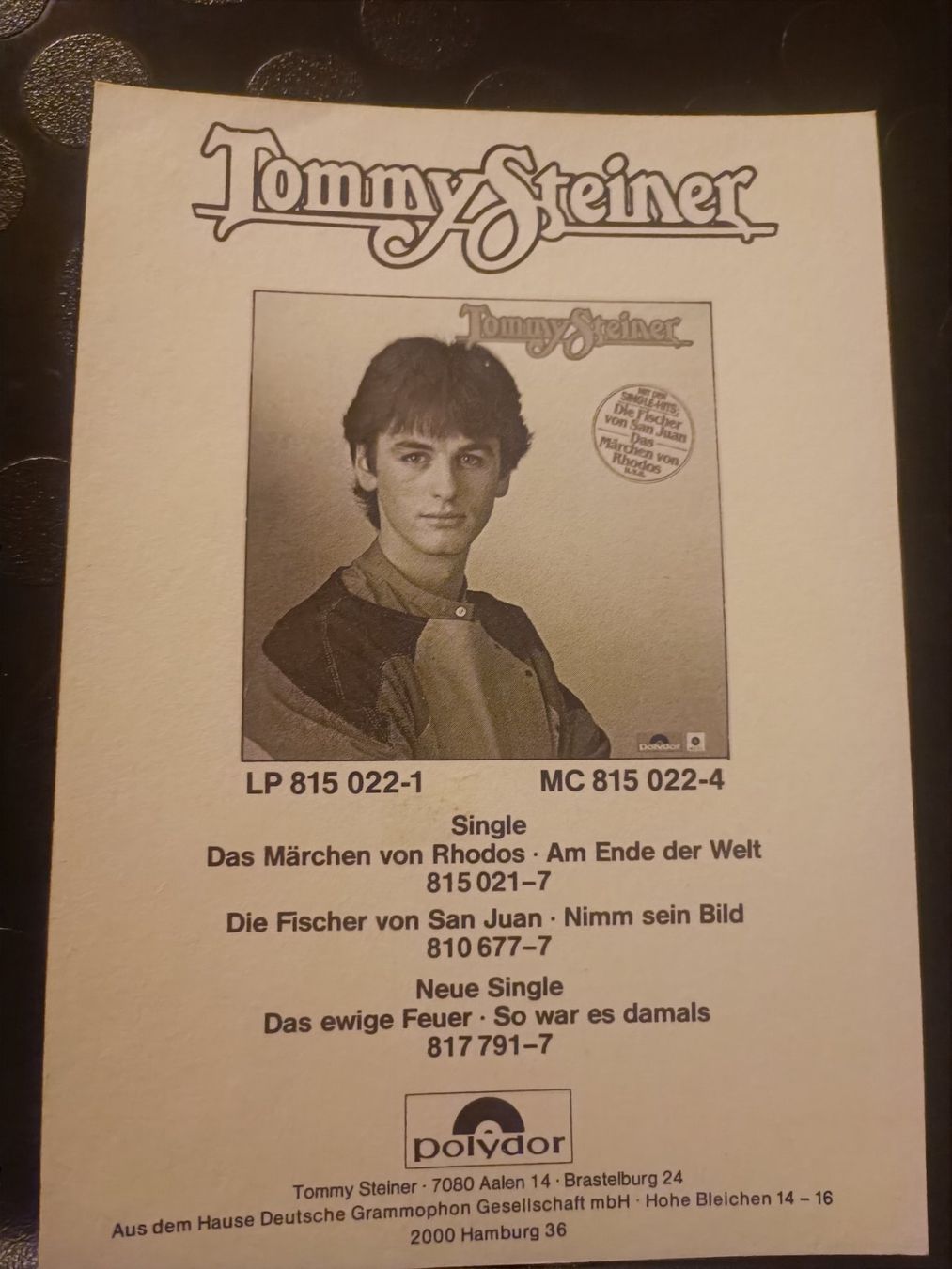 Autografi: Tommy Steiner - handsignierte Autogrammkarte – Usato da Menziken venduto da Artographs 1