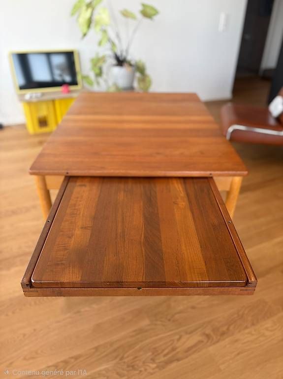 Tables: Table à manger scandinave Teck et Hêtre – D'occasion à Genève par Projetdarma 3