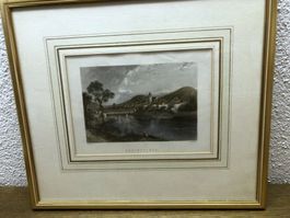Kupferstich Rheinfelden, koloriert, 36 x 32 cm