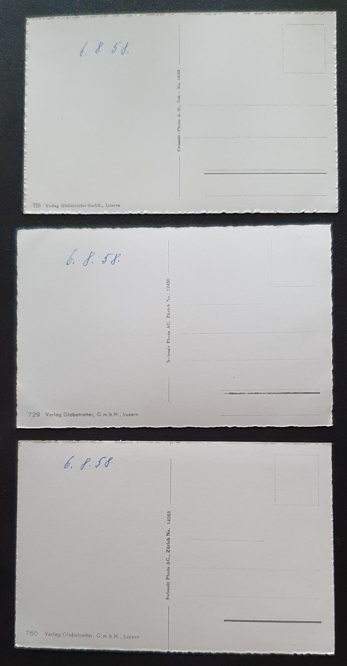 Cartoline postali: 3 Ansichtskarten Luzern  - Flugaufnahme – Usato da Kreuzlingen venduto da Rschweiz1 1