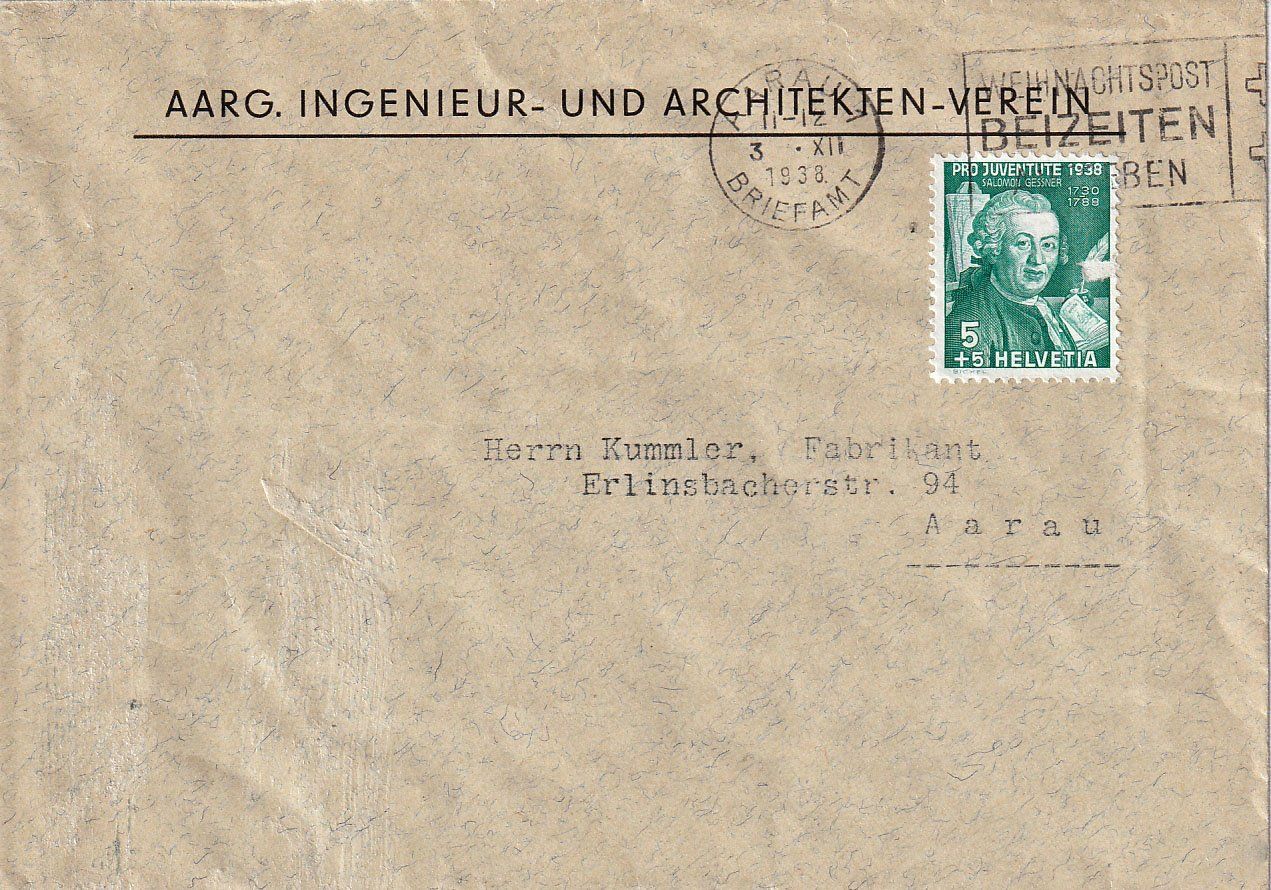 Alle Briefmarken: 1938 Pro Juventute J85 auf Brief – Gebraucht aus Arlesheim von gaugi43