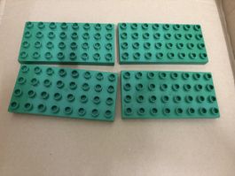 4x LEGO DUPLO Bauplatten grün (8x16 Noppen) – Ideal zum Baue