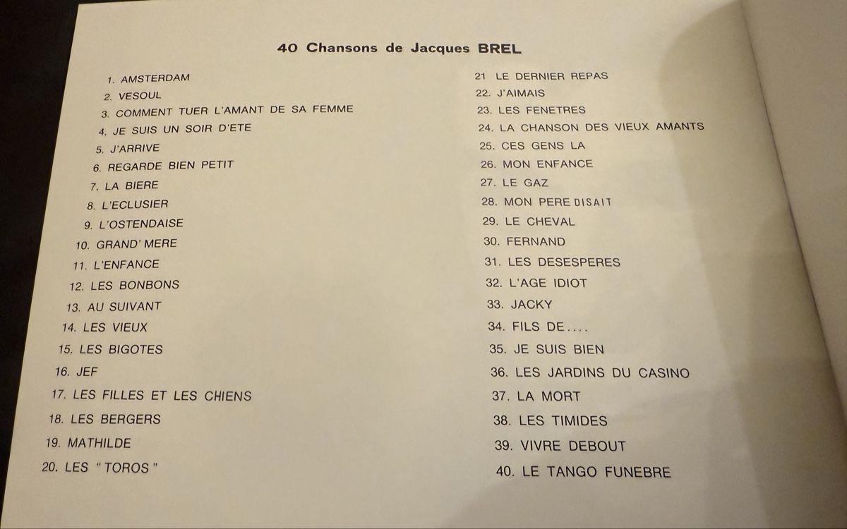 Bücher: Jacques Brel- Songbook- 40 Chansons- Noten/Text/Akkorde – Gebraucht aus hunzenschwil von Oldipark 1