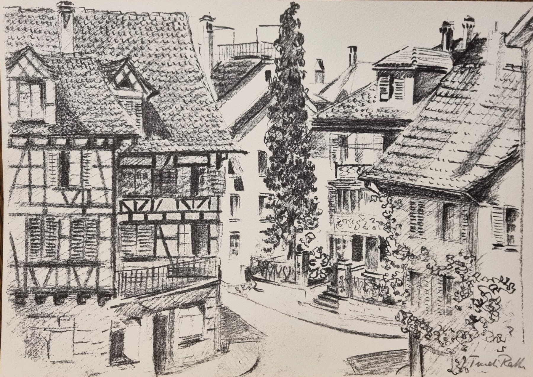 Grafiken & Lithographien: Lithographie Trudi Raths 1967 Horgen – Gebraucht aus Schaffhausen von Leveron13