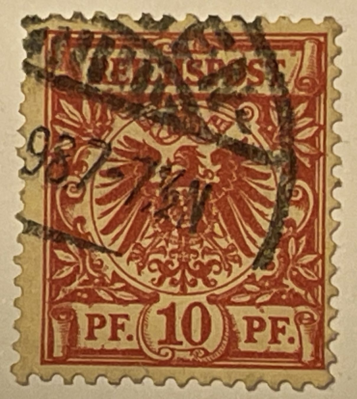 Alle Briefmarken: Reichspost 10 Pfennig – Gebraucht aus Oftringen von Vucki 1