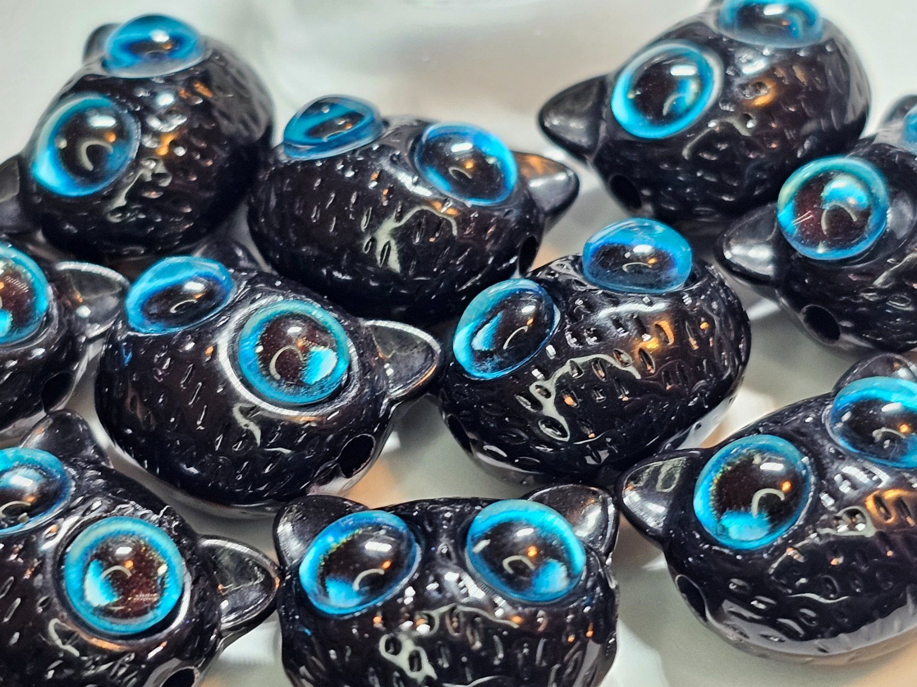Perle (finte): Zwischen Elemente Eule Olive Kette Basteln Perlen lampwork – Nuovo (secondo la descrizione) da Riedt b. Erlen venduto da Gottestraene 2