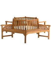 + Baumbank mit Armlehnen Natur Teak 360° Sitzbank 200cm