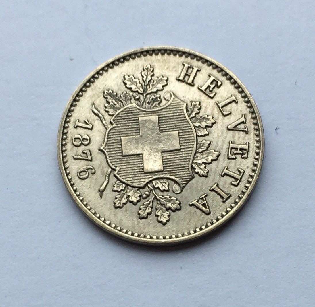 Tutti le monete: 1876 10 Rappen -unz – Usato da Kirchberg SG venduto da Helveticus00 1