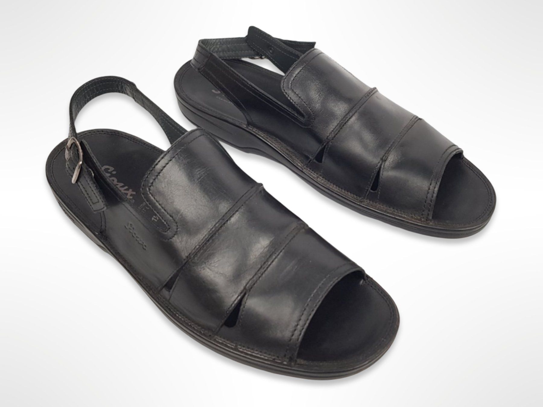 Herrenschuhe: SIOUX Herren Sandalen Schwarz – Gebraucht aus Suhr von Restwert_Suhr