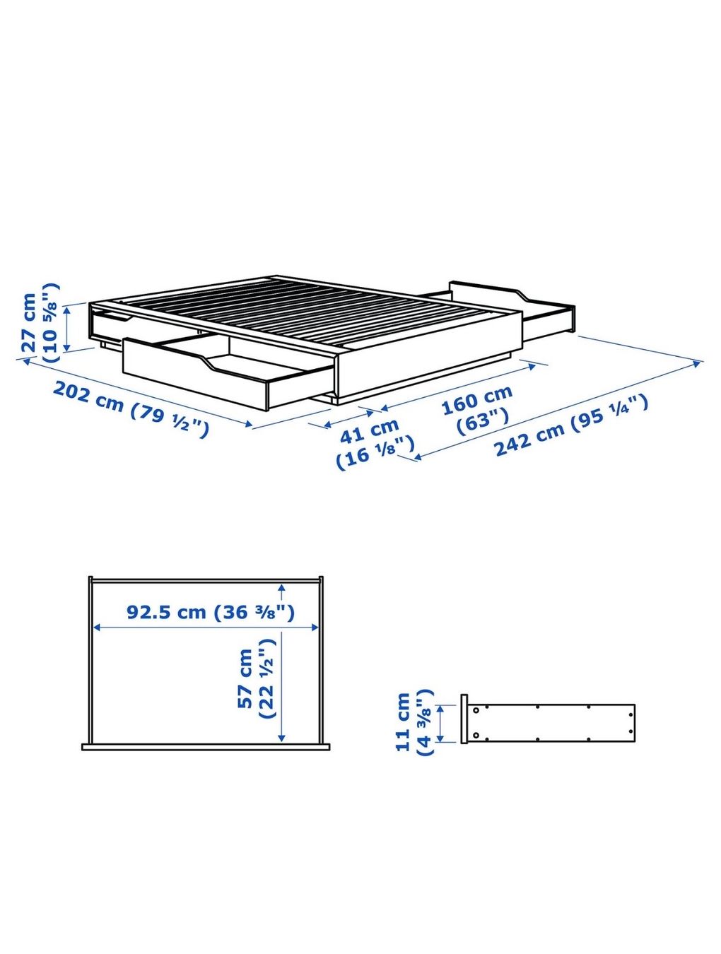 Ikea Lits: Doppelbett mit Schubladen – D'occasion à Bern par huber_92 4