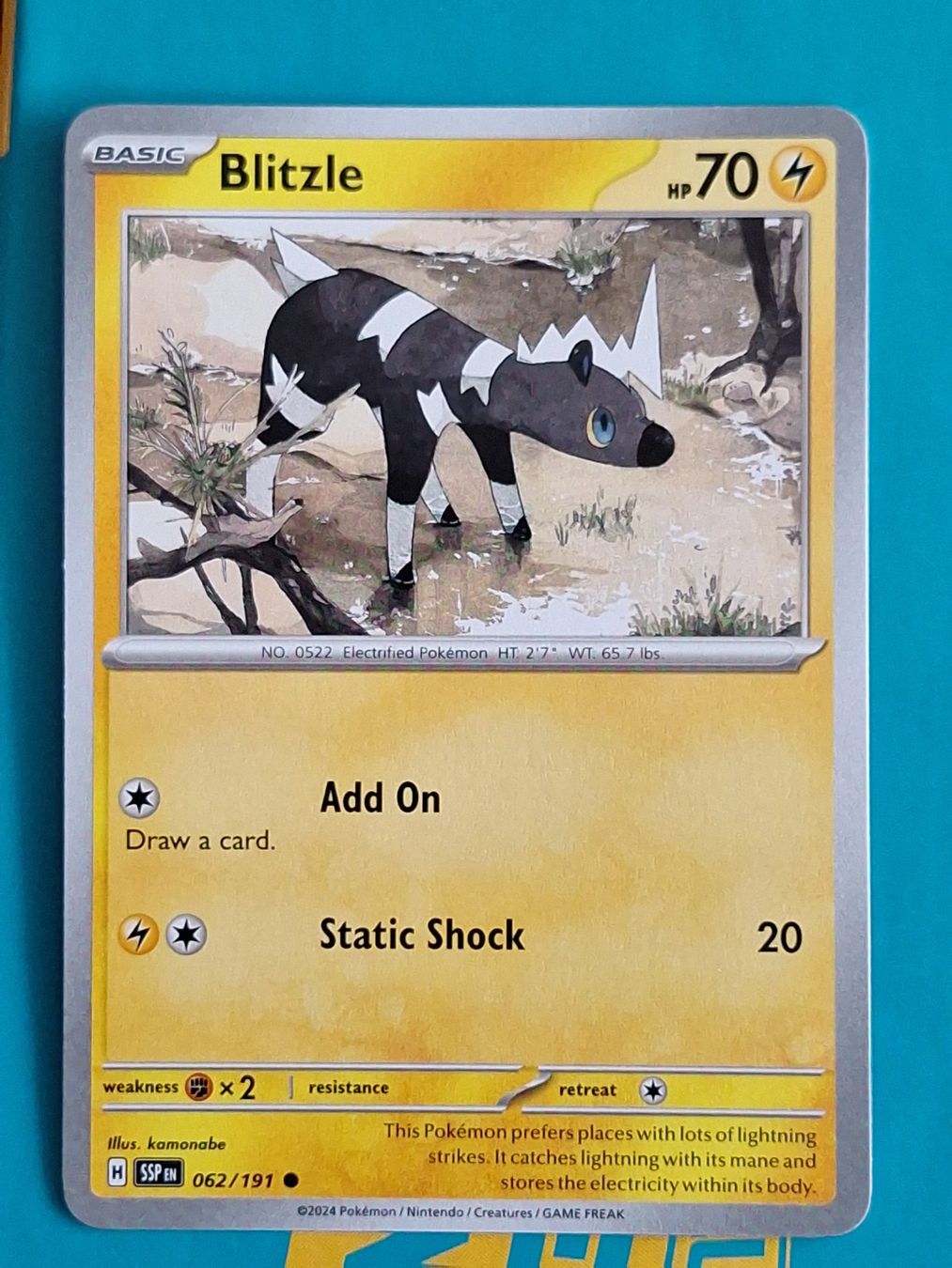 Pokémon Carte collezionabili: Blitzle - Pokemon Surging Sparks – Usato da Altstätten SG venduto da GGsGameshop