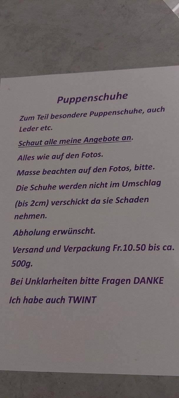 Sasha Morgenthaler Bambole: Puppenschuhe – Usato da Muri AG venduto da nindo1 7