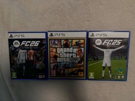 3 PS5 Spiele FC 26, FC 25 und GTA V sehr guter Zustand