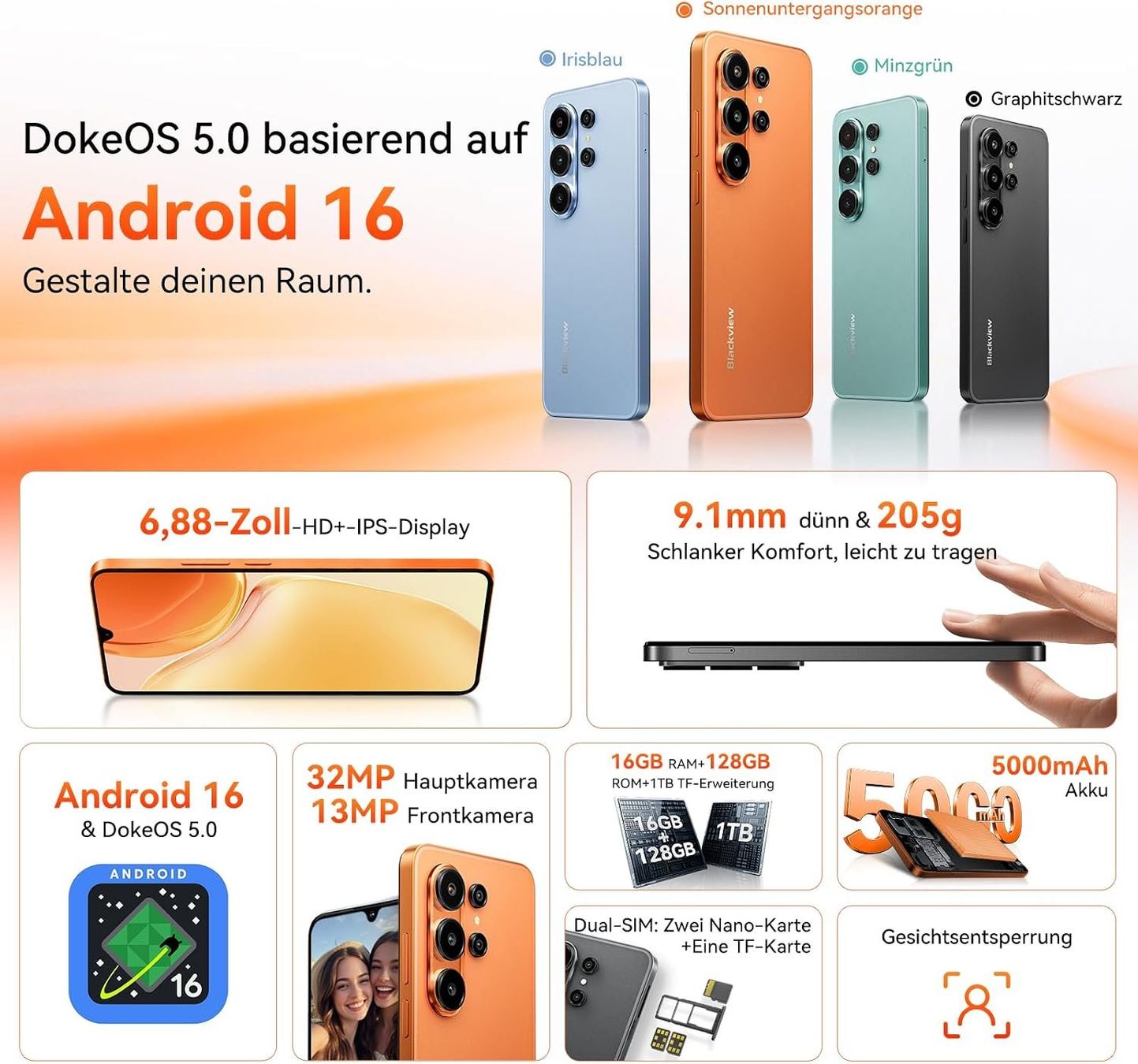 Blackview Telefoni cellulari / Smartphones: Blackview Wave 10C 6,88" HD+IPS Android 16 Handy schwarz – Usato da Heerbrugg venduto da sve_p826 6