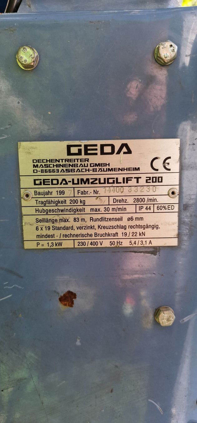 Tutti gli attrezzi: Geda Fixlift 20 Meter Länge – Usato da Unterkulm venduto da Neuzgi 5