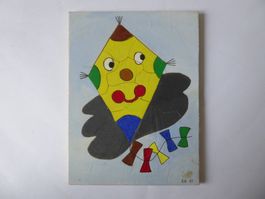 Lustiges Kinder Drachen Puzzle, Holz, RH 1987, Unikat