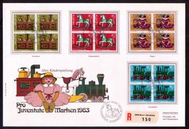 %AKTION%_1983_J286-89_PRO JUVENTUTE_Kinderspielzeuge Vb-FDC!