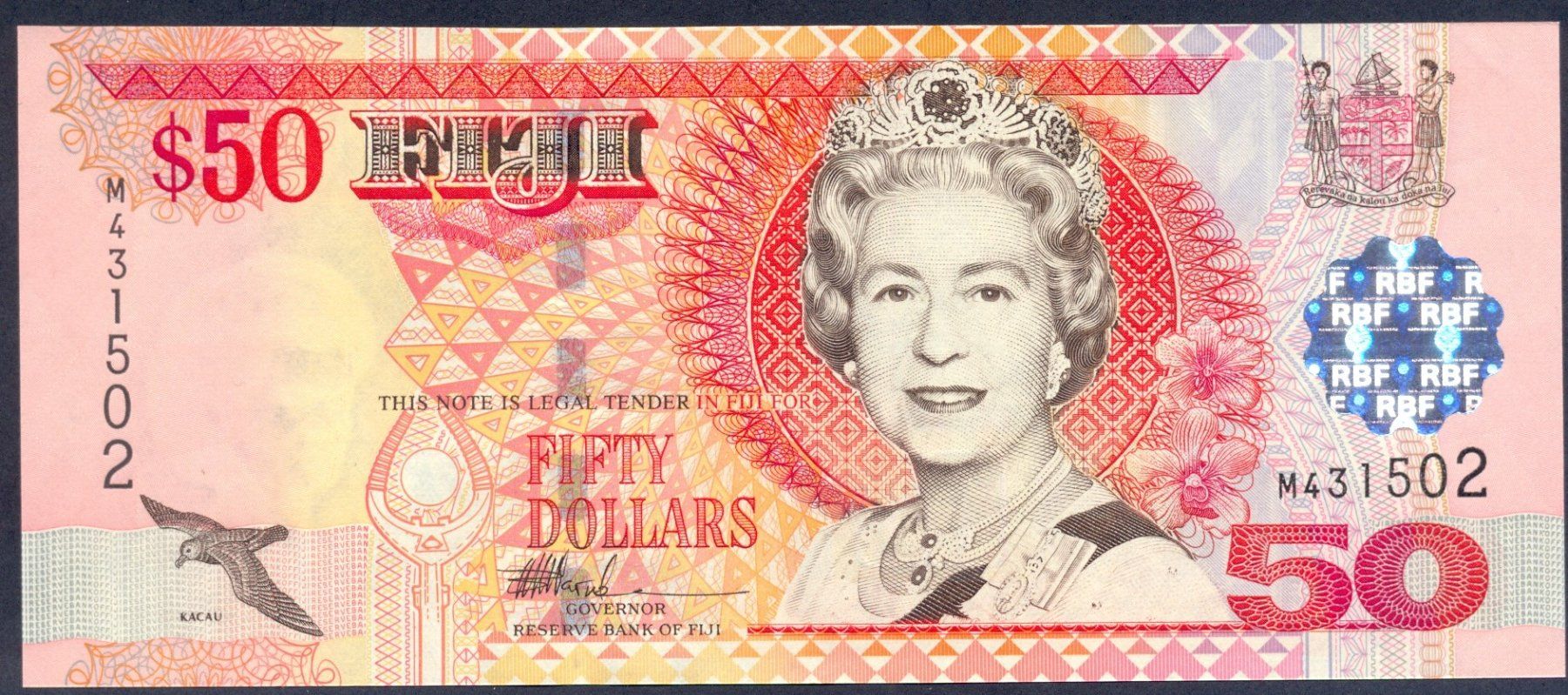 Banconote: Fiji 50 Dollar 2002 P-108a UNC – Nuovo (secondo la descrizione) da Schliern b. Köniz venduto da pizzitaxi