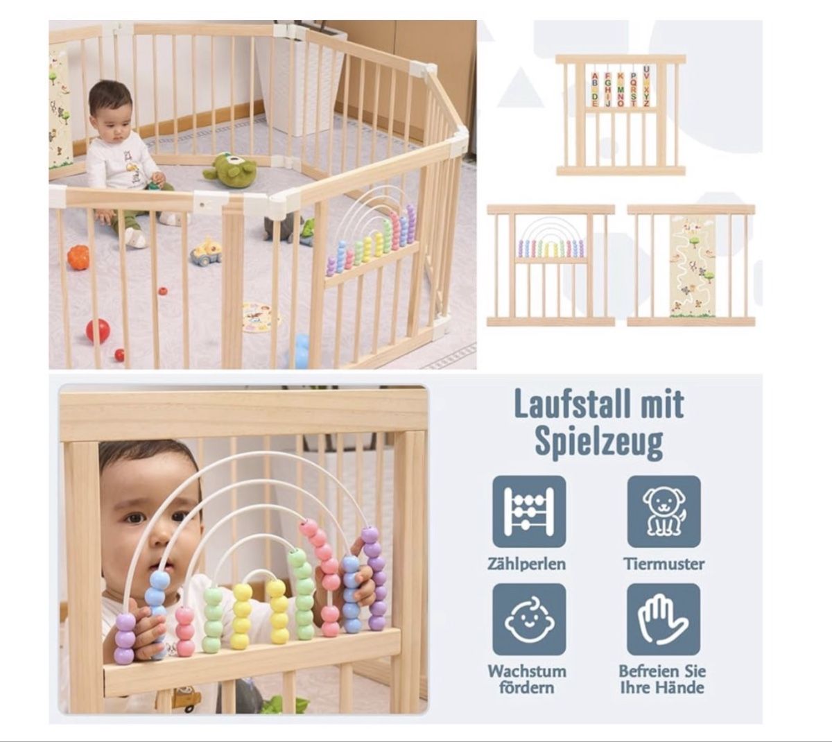 Lauf- & Sicherungsgitter: Laufstall Holz mit Spielzeug – Neu (gemäss Beschreibung) aus Bürglen TG von muh_r2dc 5