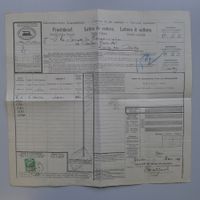 1909, Frachtbrief von YERDON mit Fiskalmarke 10Cts