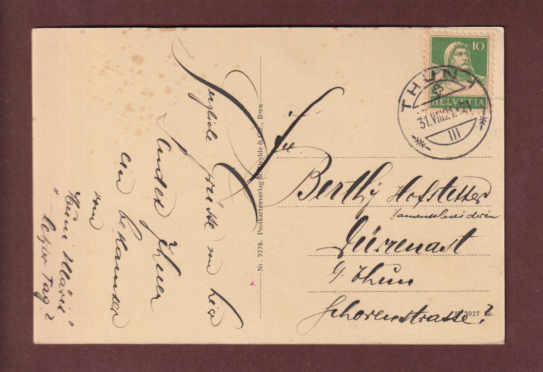 Ansichtskarten: BEATUSHÖHLEN - Wasserfälle - 1921 – Gebraucht aus Pully von nicecards-shop 1