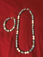Ketten und Armband Aquamarin/Perlen