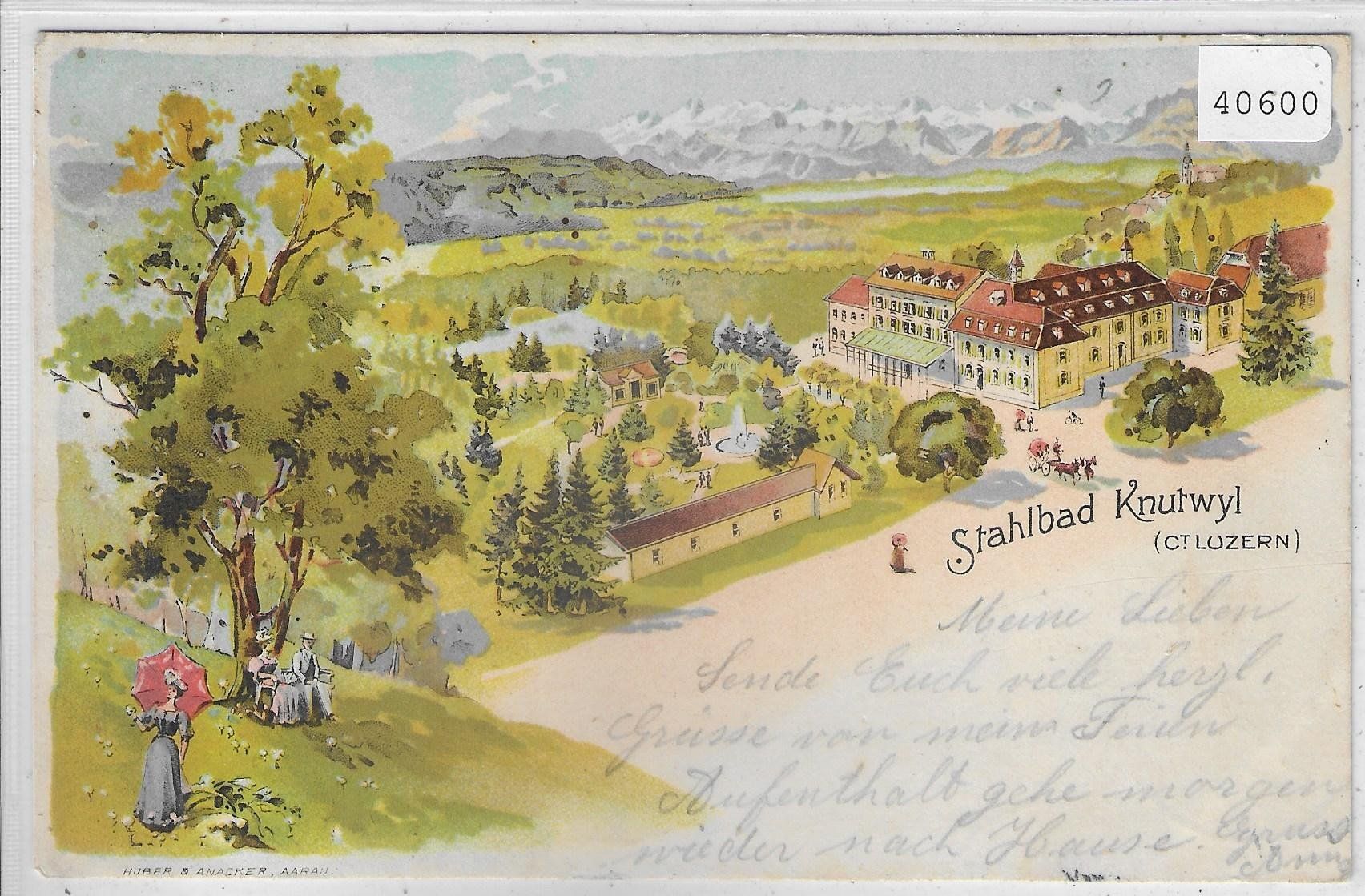 Ansichtskarten: Stahlbad Knutwil Ct. LU - Litho – Gebraucht aus Ettingen von Kartenplanet