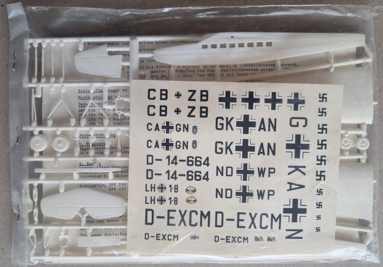Kit di modellismo & Modellini statici: 1/72 Huma Modell DFS 230 – Usato da Grand-Lancy venduto da LFW 1