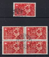 1941 Pro Patria Viererblock + Einzelm. gestempelt  15958
