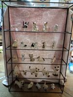 Katzenfiguren Sammlung im Glasregal (T1)