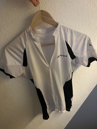 Vaude Radtrikot weiss schwarz Reissverschluss guter Zustand