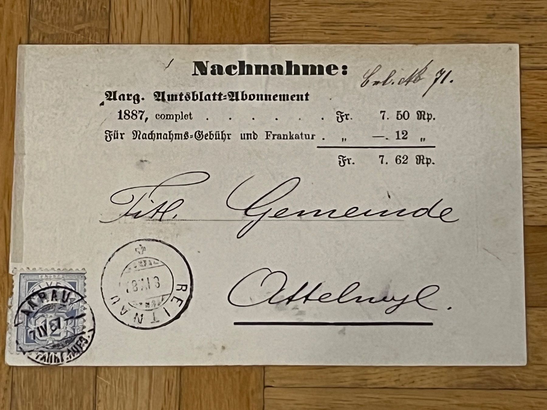 Tutti i francobolli: Verlag H.R. Sauerländer, Aarau 1887 – Usato da Romanshorn venduto da luxcollect