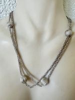 Vintage Silber Longkette 80cm mit 5 Silberkugeln  - 33 g