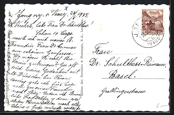 Cartoline postali: Jongny sur Vevy, Maison de vacances Co-O – Usato da Berlin venduto da bartko-reher 1