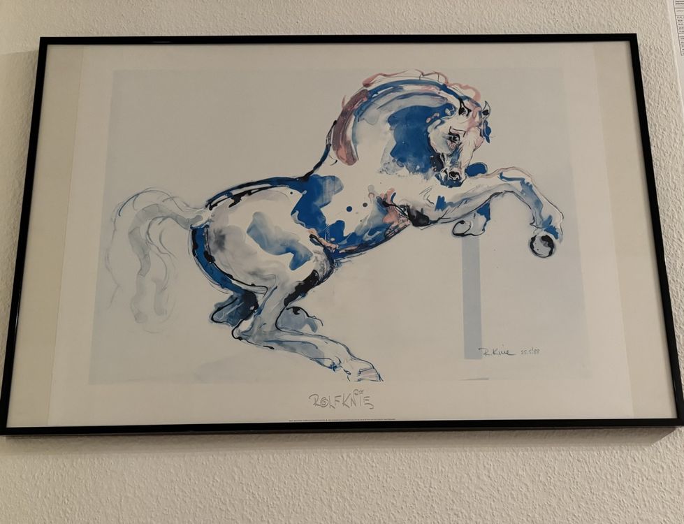 Rolf Knie Kunstdruck Pferd gerahmt 1
