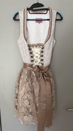 Dirndl Krüger Madl Grösse 38, hellgrau mit Spitze