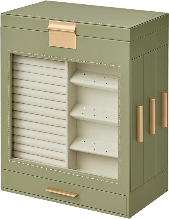 3-stöckige Haarschmuck-Box Mit Kaninchen-Schalter – Rosa, Transparent, Staubdicht