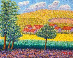 Sommerlandschaft (Öl auf Leinwand) Nr. 274
