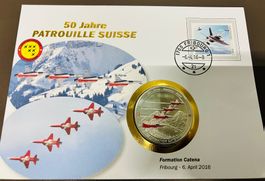 Patrouille Suisse  Numisbrief versilberte Medaille 2016