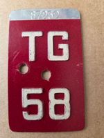 Velonummer TG 58 plaque Velo