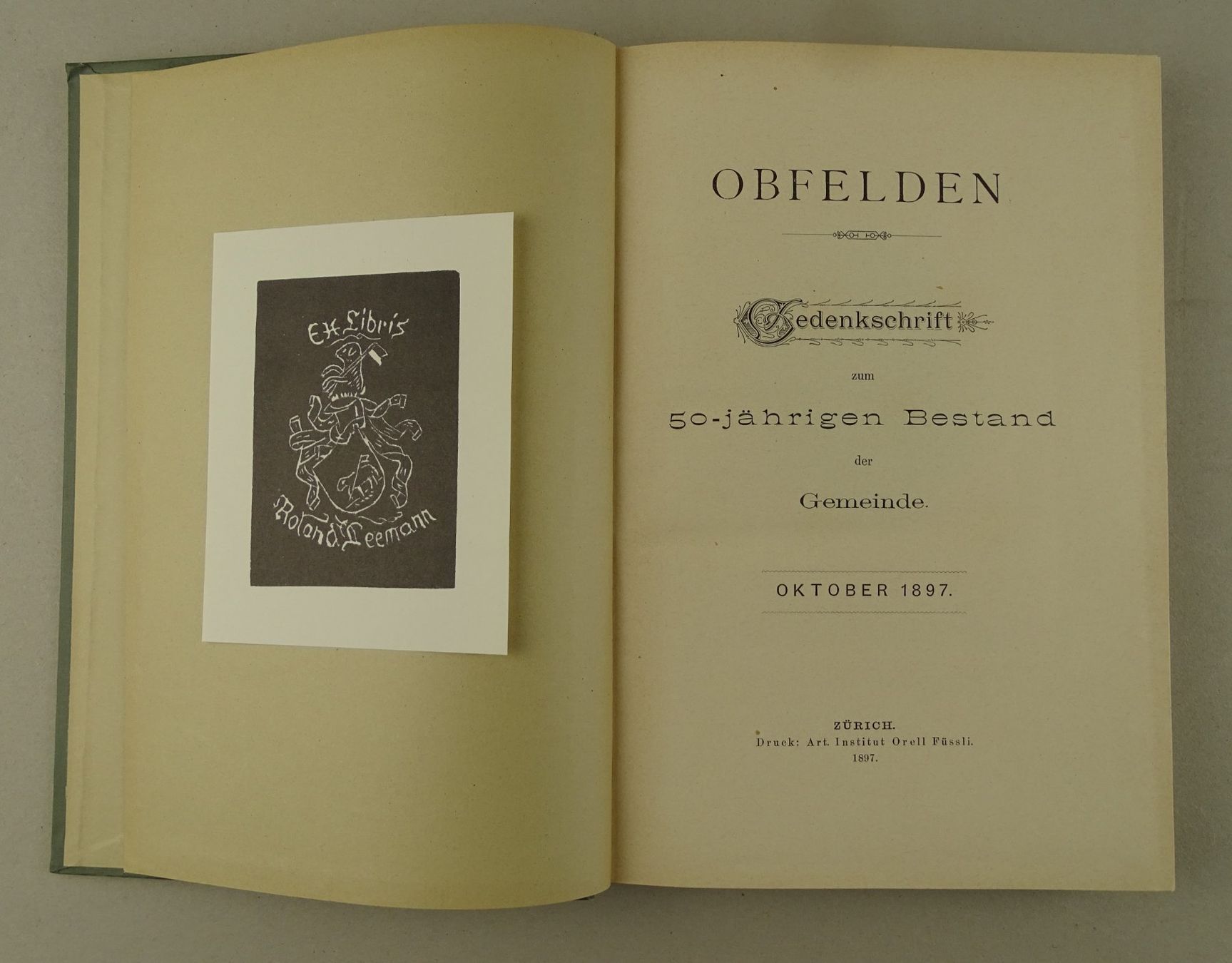 Libri: OBFELDEN, GEDENKSCHRIFT, 1897 – Usato da Grüningen venduto da Kartensammler 1