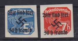 2 Briefmarken RUMBURG 'Wir sind frei' **